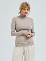 Seamless Basic Woolen Lola | Merinowolle Roll Neck Beige