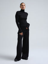 Seamless Basic Woolen Lola | Merinowolle Roll Neck Black