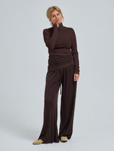 Seamless Basic Woolen Lola | Merinowolle Roll Neck Dark Brown