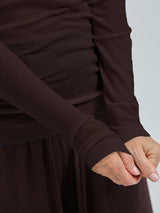 Seamless Basic Woolen Lola | Merinowolle Roll Neck Dark Brown