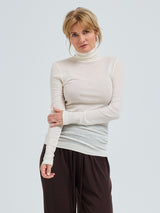 Seamless Basic Woolen Lola | Merinowolle Roll Neck Off-White