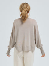 Seamless Basic Woolen Sporty Sweat | Merinowolle Blouse Beige