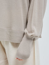 Seamless Basic Woolen Sporty Sweat | Merinowolle Blouse Beige