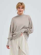 Seamless Basic Woolen Sporty Sweat | Merinowolle Blouse Beige