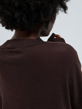 Seamless Basic Woolen Sporty Sweat | Merinowolle Blouse Dark Brown