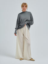 Seamless Basic Woolen Sporty Sweat | Merinowolle Blouse Grey Melange