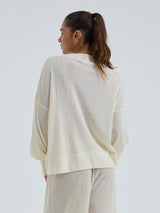 Seamless Basic Woolen Sporty Sweat | Merinowolle Blouse Off-White