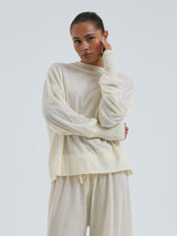 Seamless Basic Woolen Sporty Sweat | Merinowolle Blouse Off-White