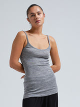 Seamless Basic Woolen Viola | Merinowolle Strap Top Grey Melange