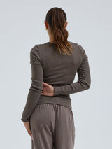 Seamless Basic Wooly Long Sleeve | Wolle Seide Blouse Fungi