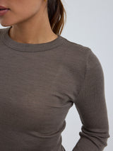 Seamless Basic Wooly Long Sleeve | Wolle Seide Blouse Fungi