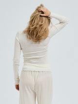 Seamless Basic Wooly Long Sleeve | Wolle Seide Blouse Off-White