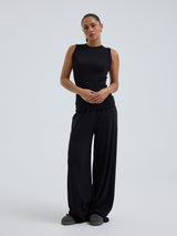 Seamless Basic Wooly Tank | Wolle Seide Tank Top Black