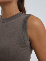 Seamless Basic Wooly Tank | Wolle Seide Tank Top Fungi