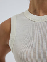 Seamless Basic Wooly Tank | Wolle Seide Tank Top Off-White