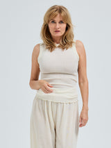 Seamless Basic Wooly Tank | Wolle Seide Tank Top Off-White