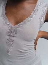 Seamless Basic Cotton Lacey | Baumwolle Tank Top Grey