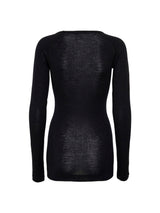 Seamless Basic Woolen Jade | Merinowolle L/S T-Shirt Black