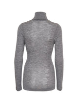 Seamless Basic Woolen Lola | Merinowolle Roll Neck Grey Melange