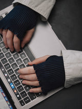 Seamless Basic Mano | Merinowolle Wrist warmer Navy