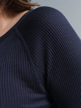 Seamless Basic Silky Jade | Seide Blouse Navy