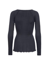 Seamless Basic Silky Jade | Seide Blouse Navy