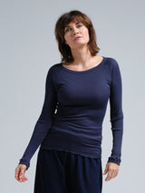 Seamless Basic Silky Jade | Seide Blouse Navy