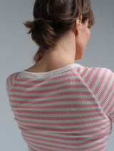 Seamless Basic Silky Jade | Seide Blouse Pink/Off-White