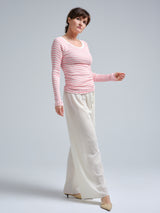 Seamless Basic Silky Jade | Seide Blouse Pink/Off-White