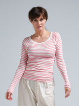 Seamless Basic Silky Jade | Seide Blouse Pink/Off-White