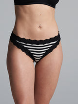 Seamless Basic Silky Tanga | Seide 2-pack Panties Black/Off-White