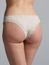 Seamless Basic Silky Tanga | Seide 2-pack Panties Off-White
