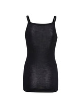 Seamless Basic Woolen Viola | Merinowolle Strap Top Black