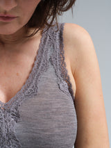 Seamless Basic Woolen Lacey | Merinowolle Tank Top Grey Melange