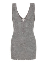 Seamless Basic Woolen Lacey | Merinowolle Tank Top Grey Melange