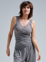 Seamless Basic Woolen Lacey | Merinowolle Tank Top Grey Melange