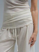 Seamless Basic Woolen Lacey | Merinowolle Tank Top Off-White