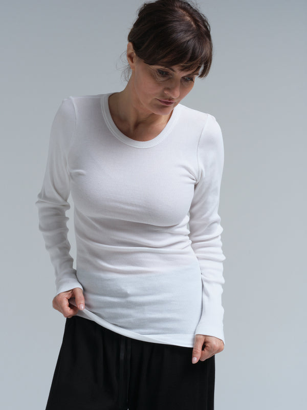 Seamless Basic Allure | Bio-Baumwolle L/S T-Shirt White