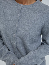 Seamless Basic Classic Cardigan | Wolle Kaschmir Cardigan Ash Melange