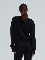 Seamless Basic Classic Cardigan | Wolle Kaschmir Cardigan Black