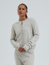 Seamless Basic Classic Cardigan | Wolle Kaschmir Cardigan Ecru Melange