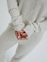 Seamless Basic Classic Cardigan | Wolle Kaschmir Cardigan Ecru Melange