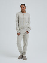 Seamless Basic Classic Cardigan | Wolle Kaschmir Cardigan Ecru Melange
