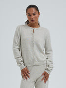 Classic Cardigan | Wolle Kaschmir - Ecru Melange