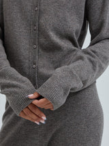 Seamless Basic Classic Cardigan | Wolle Kaschmir Cardigan Heather Mushroom
