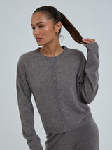 Seamless Basic Classic Cardigan | Wolle Kaschmir Cardigan Heather Mushroom