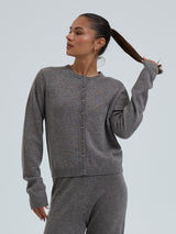 Seamless Basic Classic Cardigan | Wolle Kaschmir Cardigan Heather Mushroom