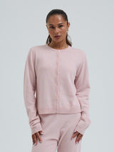 Seamless Basic Classic Cardigan | Wolle Kaschmir Cardigan Powder Pink