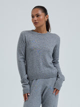 Seamless Basic Classic Crew Neck | Wolle Kaschmir Cardigan Ash Melange