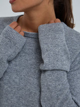 Seamless Basic Classic Crew Neck | Wolle Kaschmir Cardigan Ash Melange